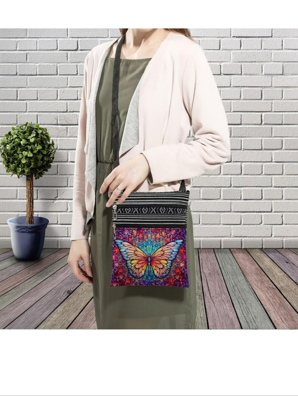 Colorful Butterfly Crossbody Bag - Multicolor - Picture 2 of 4